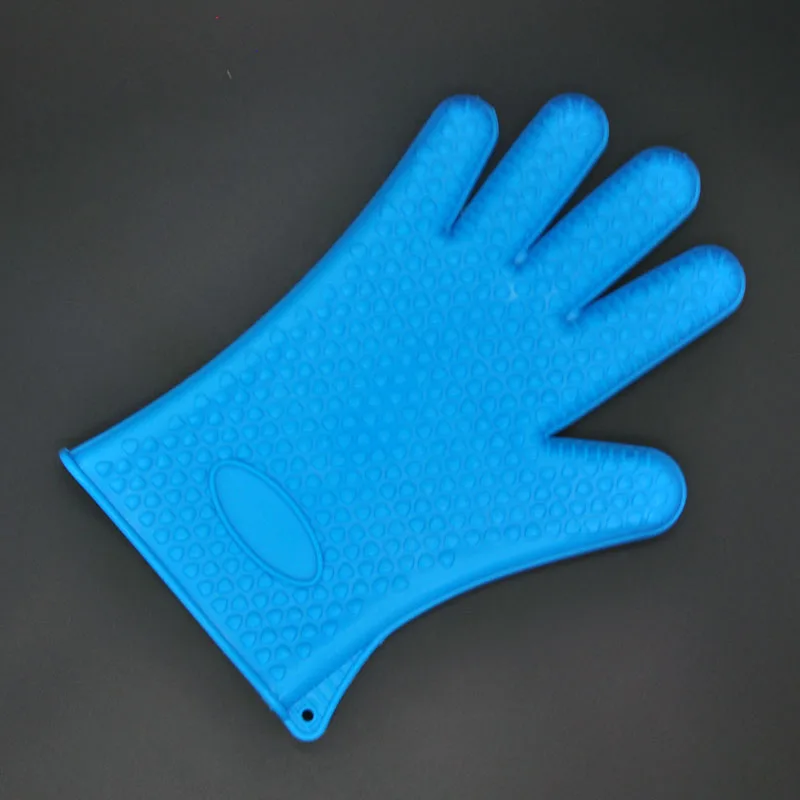 Плотные силиконовые перчатки термостойкие митенки для духовки нескользящий