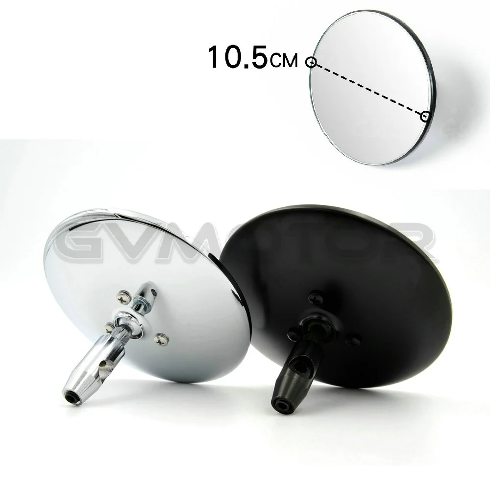 Винтажные черные/хромированные мотоциклетные зеркала 10 5 см M8 M10 зеркало заднего