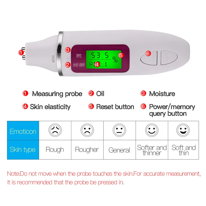

Professional High-precision LCD Digital Skin Moisture Oil Content Analyzer Monitor Tester Fluorescence Detector Skin Care 40