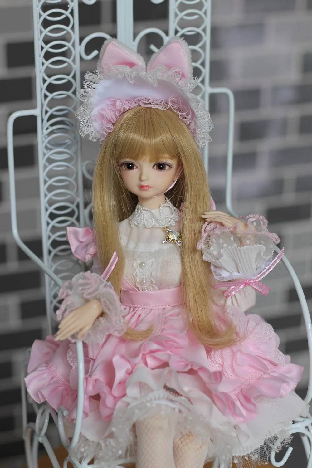 Одежда для 1/4 BJD 45 см розовый цвет девочек с принтом кролика Наряд дамские сапоги