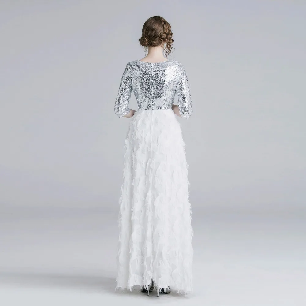 Весенне летнее женское платье с зелеными пайетками и бисером серебряным верхом v