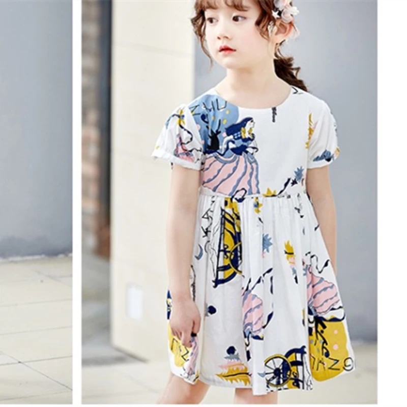 Симпатичная маленькая фея новинка 2019 года детское платье с короткими рукавами и