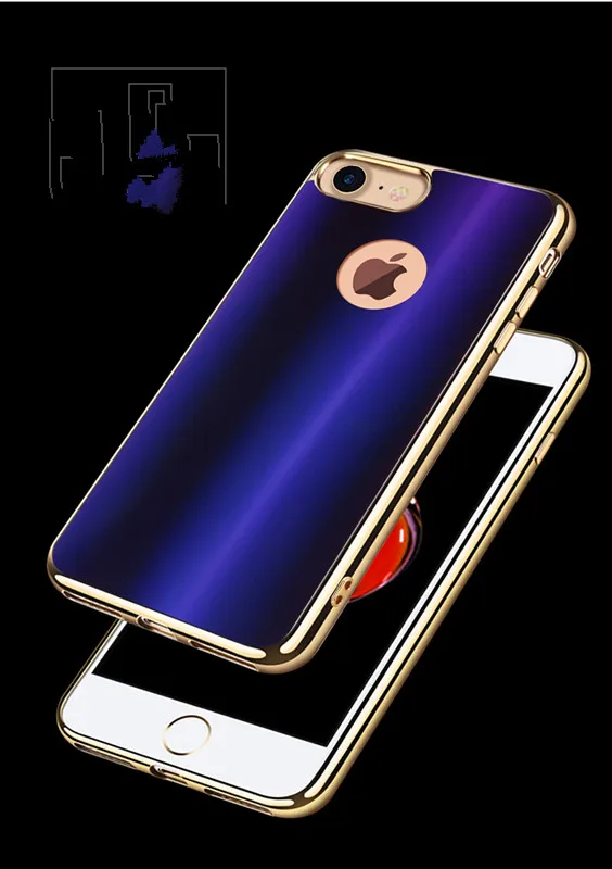 Изогнутой поверхности чехол для iPhone 7 Plus Роскошные Покрытие задняя защитная