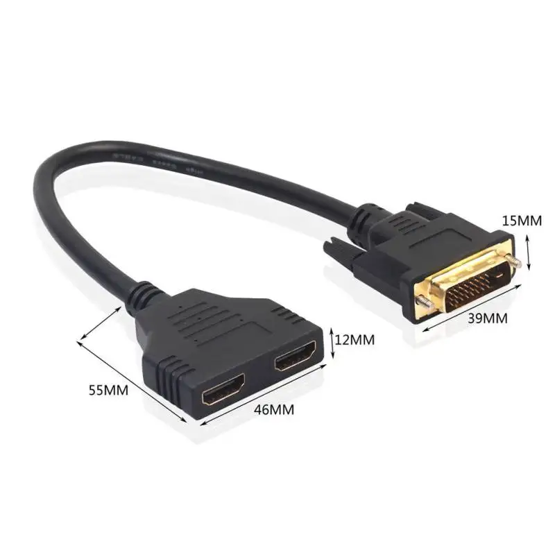 1080P DVI D 24 + 1 папа к HDMI * 2 Женский Кабель адаптер двунаправленный