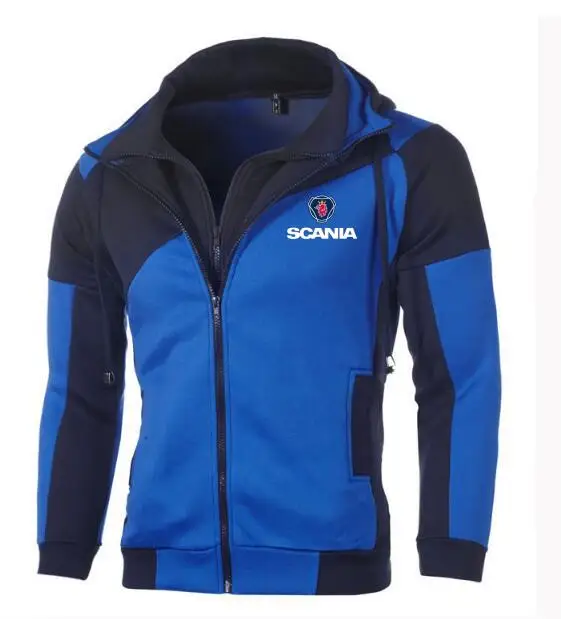 Новый SCANIA Толстовка автомобиль личность Цвет двойной молнии кардиган с