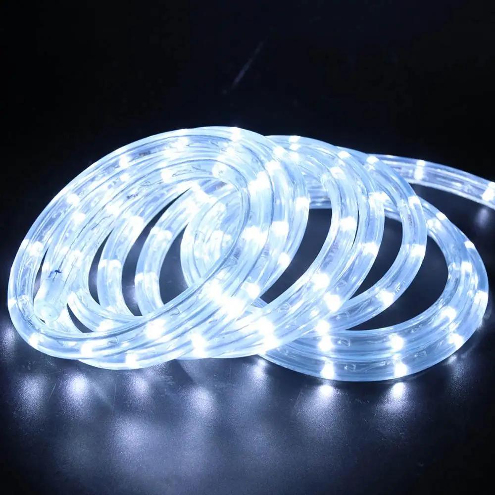 White AC220V RGB неоновый светильник с круглой трубкой Светодиодная лента гибкий водонепроницаемый светодиодный светильник 36 светодиодный s/m EU штекер светодиодный лента для декора - Испускаемый цвет: White