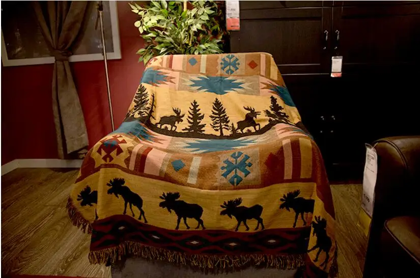 Fiyat Amerikan Geyik Battaniye Kanepe Dekoratif Sandalye Kılıfı Kanepe üzerinde Atar/yatak/düzlem Seyahat Kareli Dikdörtgen Renk Dikiş Battaniye