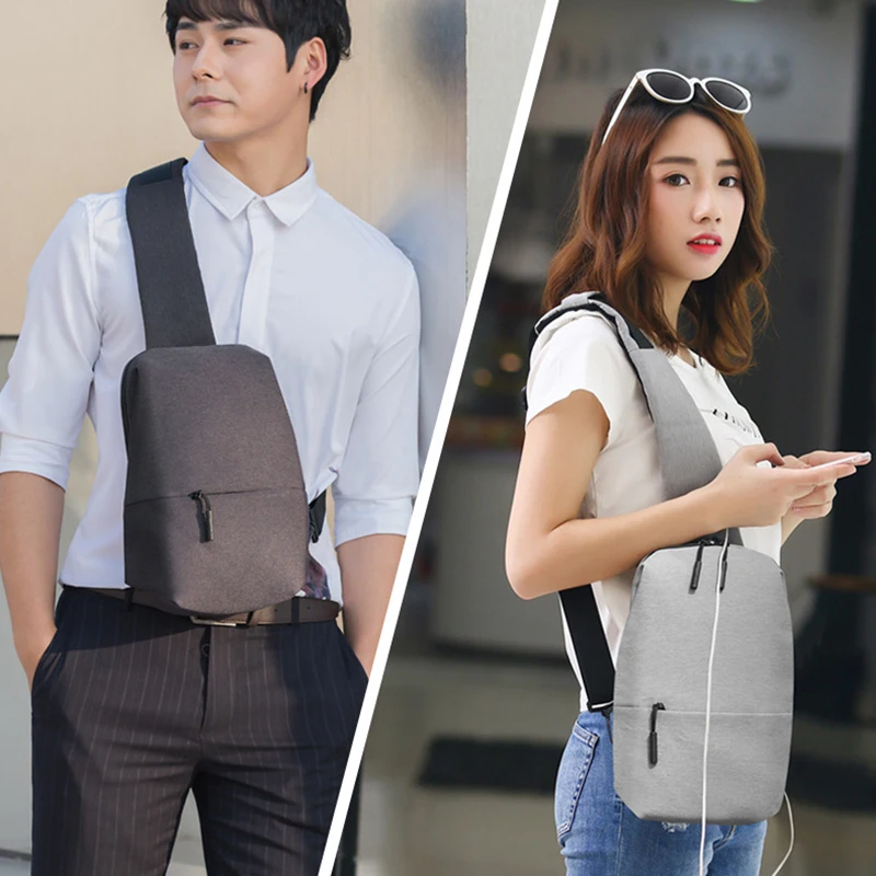 Мужские сумки через плечо с usb зарядкой Мужская Противоугонная нагрудная сумка