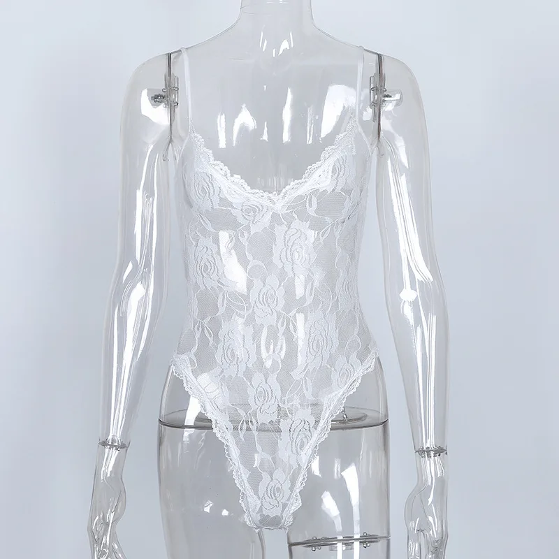 Горячее Сексуальное Кружевное боди на бретельках с V образным вырезом женское