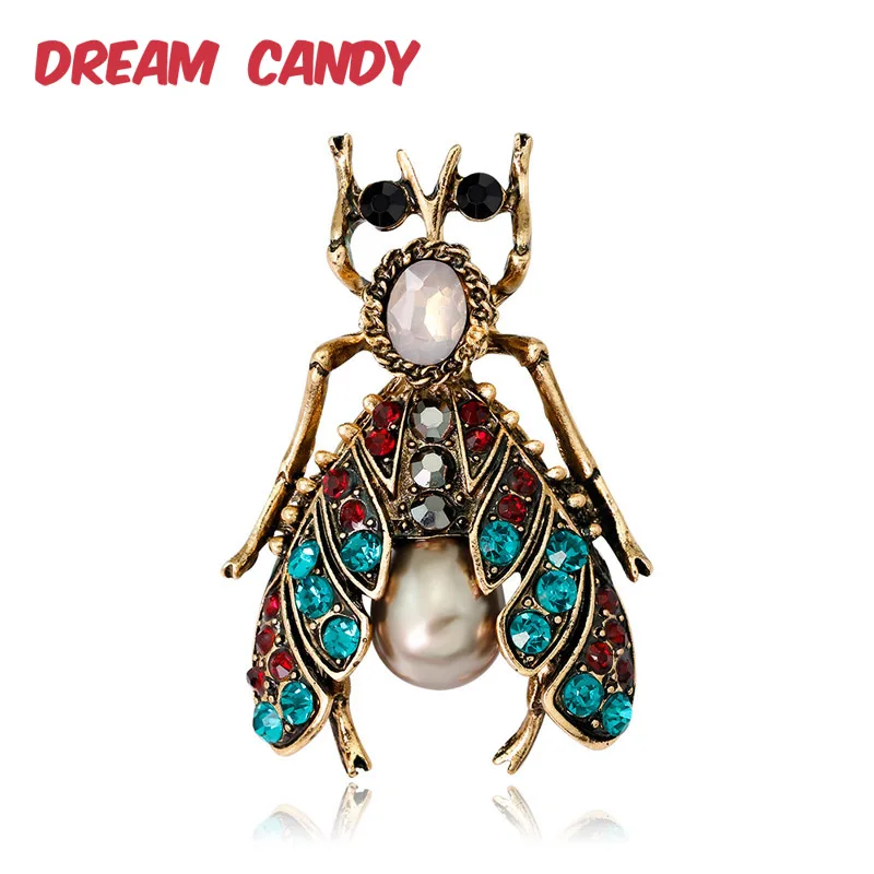 Фантазийные античный сплав броши в форме жуков для женщин 3 Цвета стразы брошь