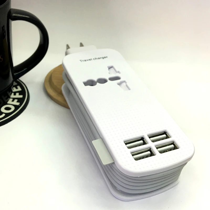 STOD USB зарядное устройство 4 порта 21 Вт AC Розетка 500 дорожная полоса зарядки розетки