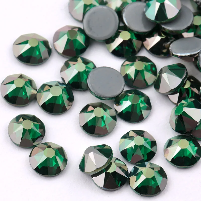 malachite green AB QIAO цвет покрытие серии Нежный AB Цвет SS16 SS20 8 большой 8 маленький кристалл стекло стразы горячей фиксации Стразы драгоценный камень - Цвет: malachite green AB