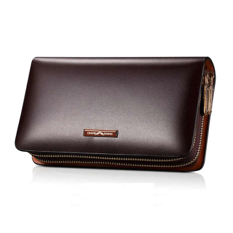 Роскошный деловой мужской клатч из спилка длинные бумажники воловьей кожи на