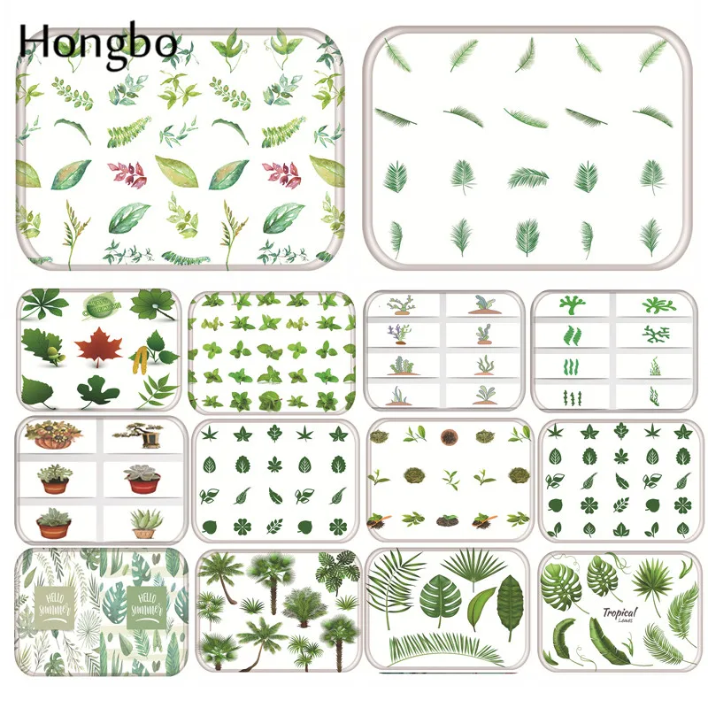 Hongbo 40*60 см Противоскользящий коврик с рисунком зеленых листьев дверные коврики