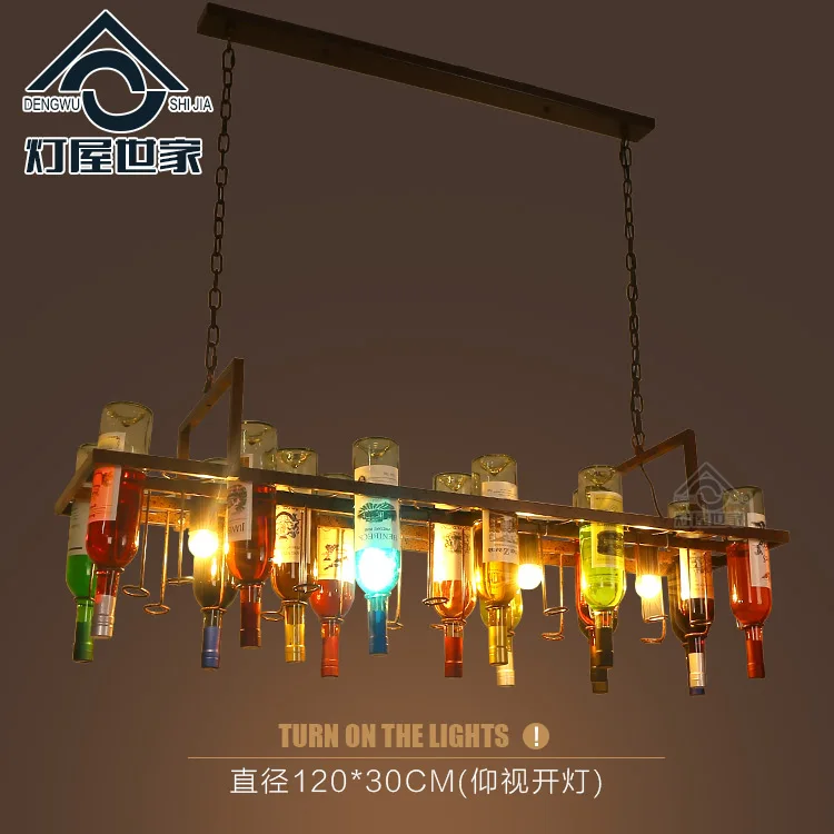 Creative bottle personalized artistic designer pendant lamp Loft Bar Restaurant Cafe bar living room decorative | Лампы и освещение