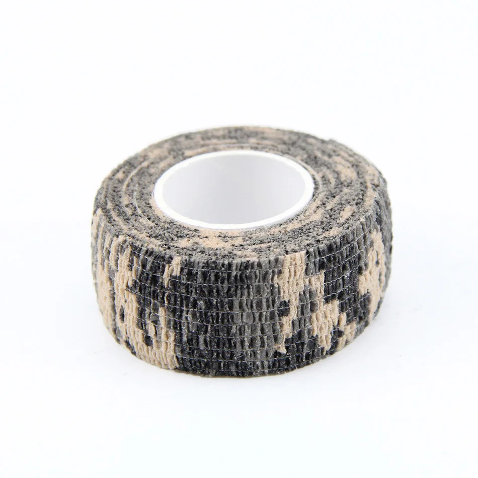 Camo Black Самоклеящийся бинт на 2,5 см, эластичная камуфляжная повязка для пальцев, Нетканая спортивная повязка - Цвет: Camo Black