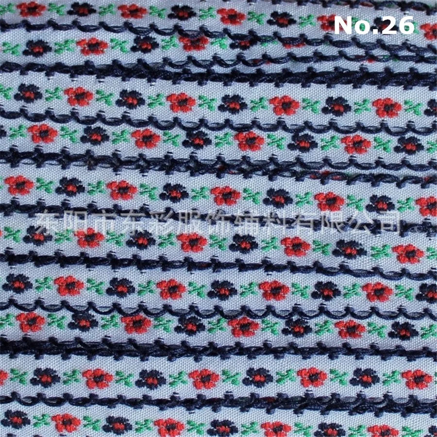 22 ярдов * 12 мм вышивка жаккардовые пасторальные цветы ленты тесьма DIY Швейные