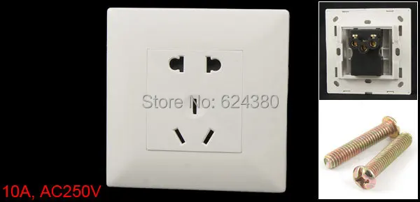 Розетка сетевая с тремя и контактами 250 В 10 А 86x86 мм|panel plate|panel wallpanel pin |