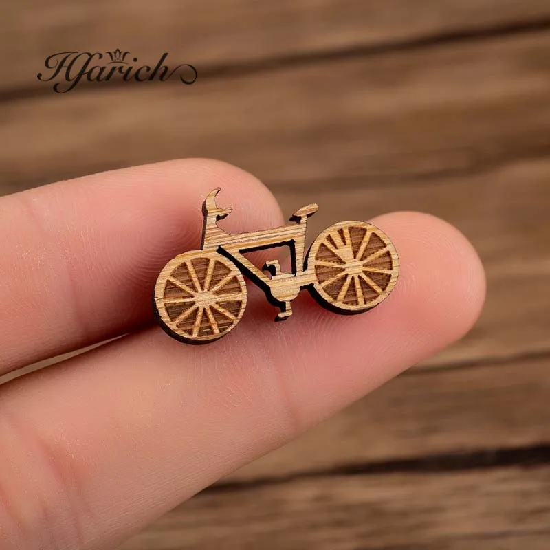 Hfarich велосипед массива бука выгравированы Брошь контакты Форма Jewelry Идеальный