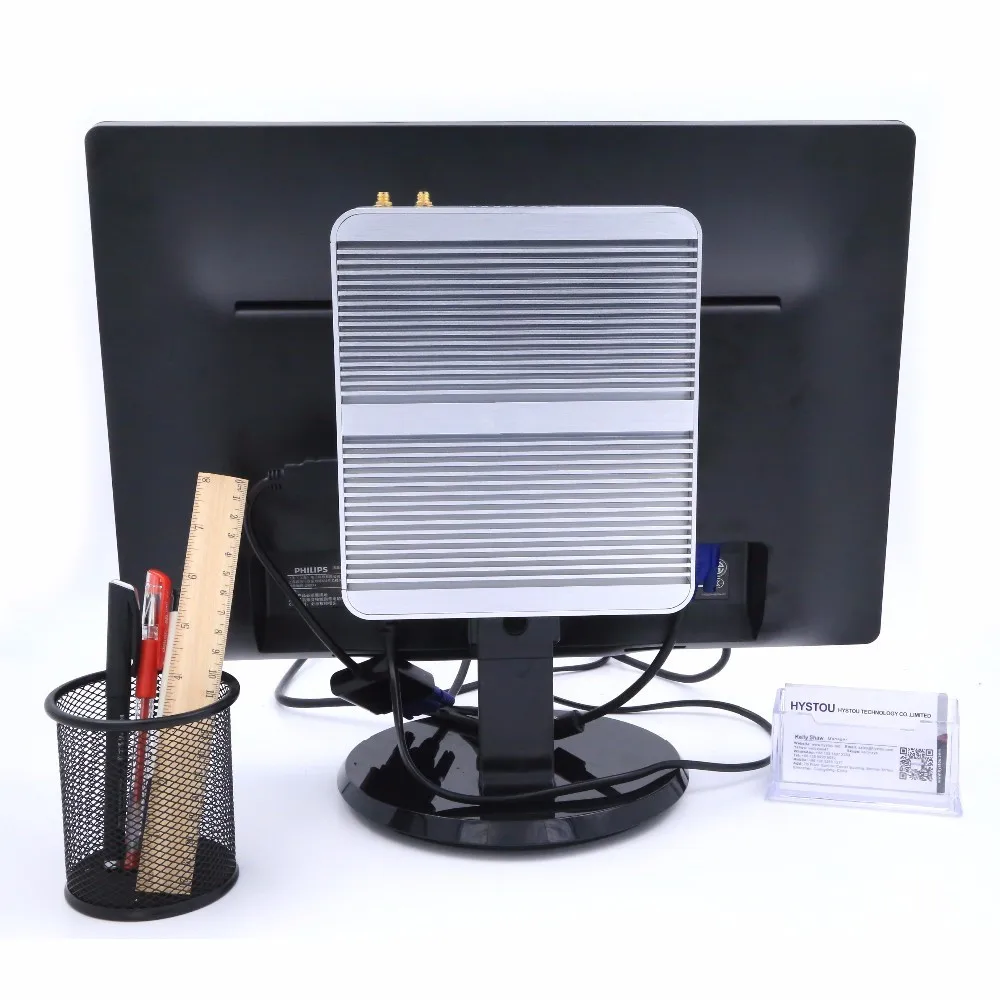 Безвентиляторный мини-ПК Intel компьютер Core i5Broadwell Windows 7/8/10 Barebone неттоп 4K HDMI HTPC Iris 5100
