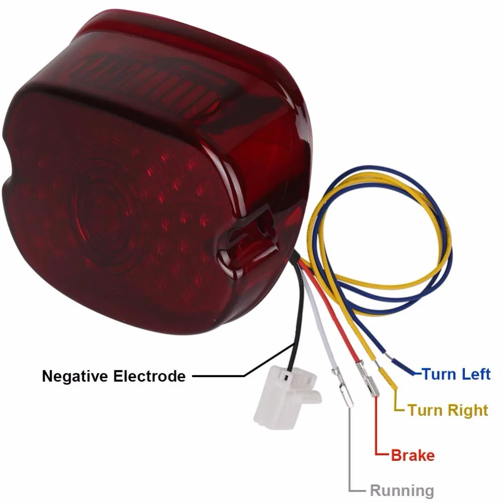 Красный светодиодный задний стоп сигнал для мотоцикла 12 В светильник номерного