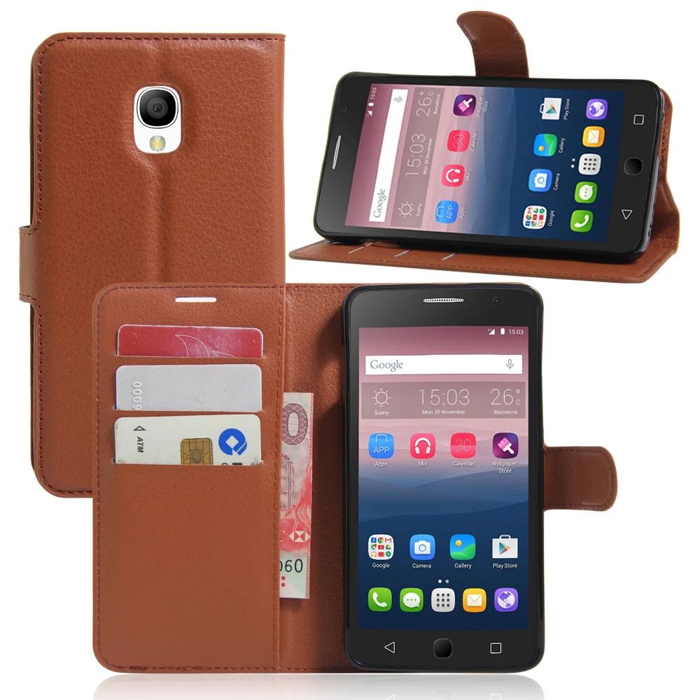 Cyboris брендовый чехол для Alcatel Pop чехол-кошелек из искусственной кожи с подставкой