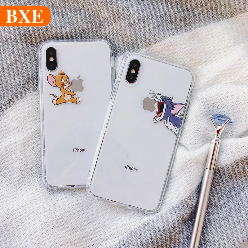 BXE чехол для телефона бампер Apple iPhone Xs Max 6 6s 7 8 Plus X XR мыши и кошки с животным узором