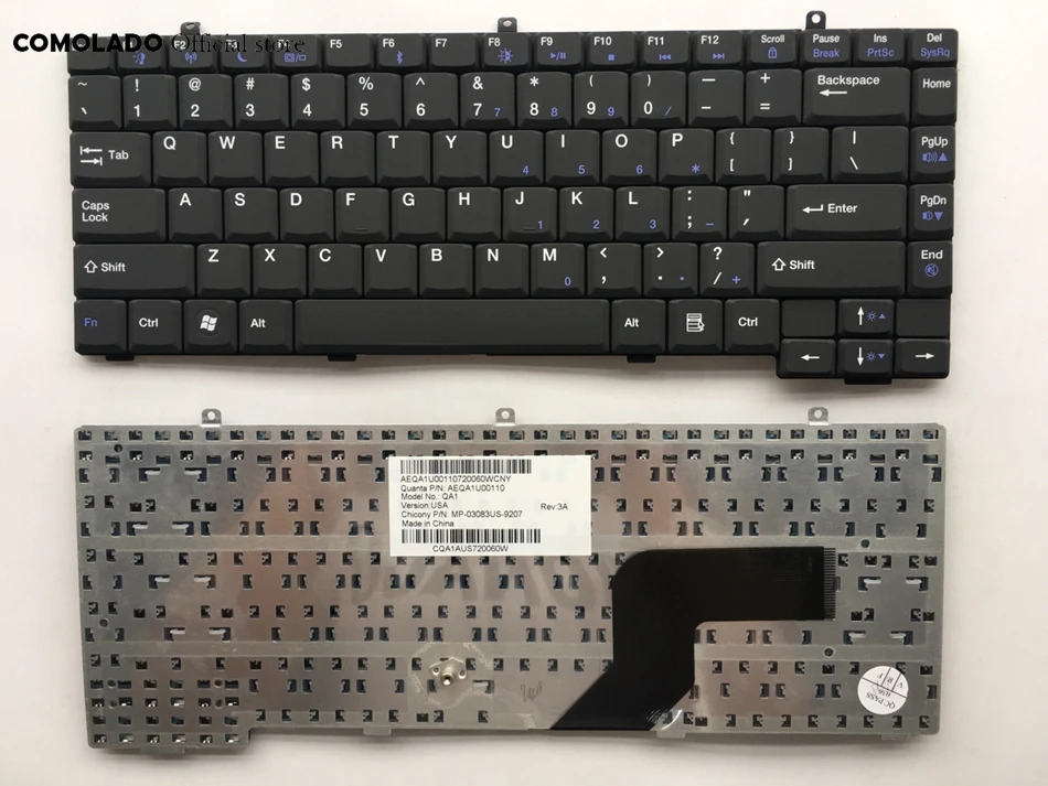 Английская клавиатура для ноутбука США шлюза NA1 QA1 E475 E265 E-265M E-475M черная US layout |