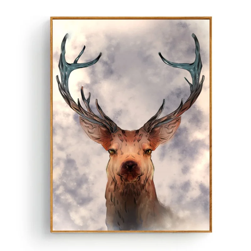 

Картина на холсте с дикими животными, настенный плакат с художественным принтом, современное минималистичное украшение для спальни, гостин...