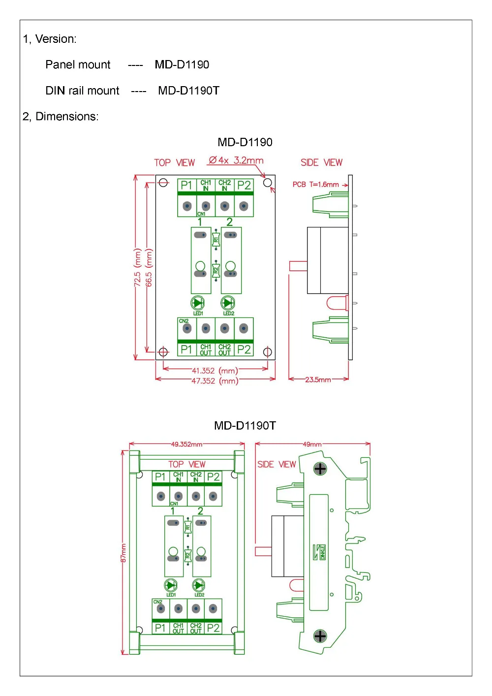 Панель крепление 2 канала Термальность автомат защити цепи модуля.|module|module panel |