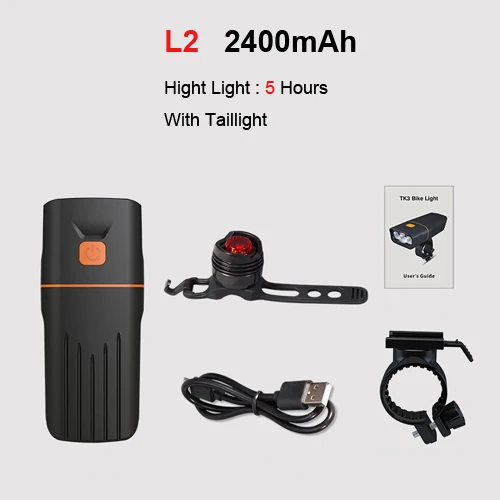 Set 2 L2 2400 mAh NEWBOLER 2400LM высокое светильник 10 час передняя фара для велосипеда светильник usb-фара для светильник Горный Дорожный велосипед вспышка светильник IPX-6 Водонепроницаемый 5 V/1A - Цвет: Set 2 L2 2400 mAh