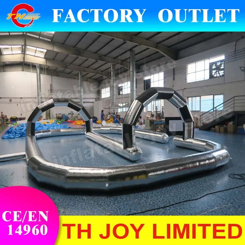 free ship to door!silver color inflatable track zorb ball and kid car playground cheap go karts game | Игрушки и хобби