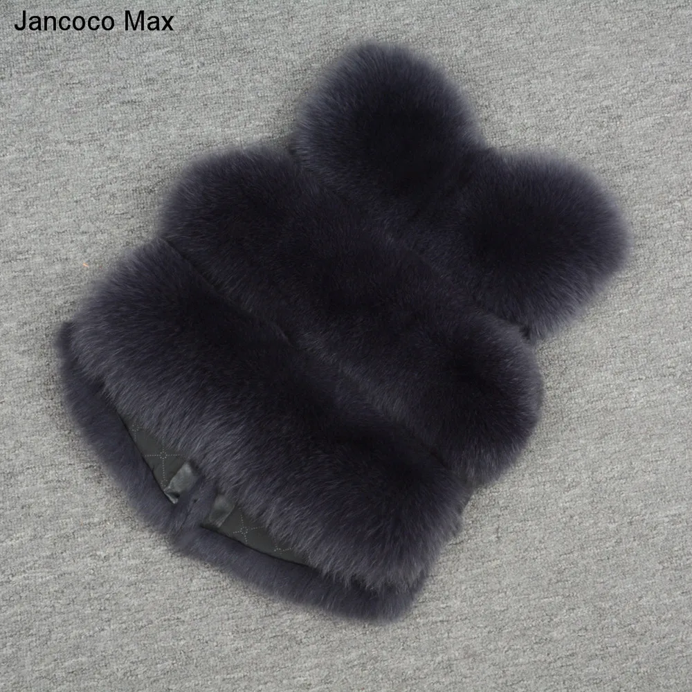 Jancoco Max, женский жилет из натурального Лисьего меха, зимний теплый жилет высокого качества, 3 ряда, пальто без рукавов, модный жилет S7162