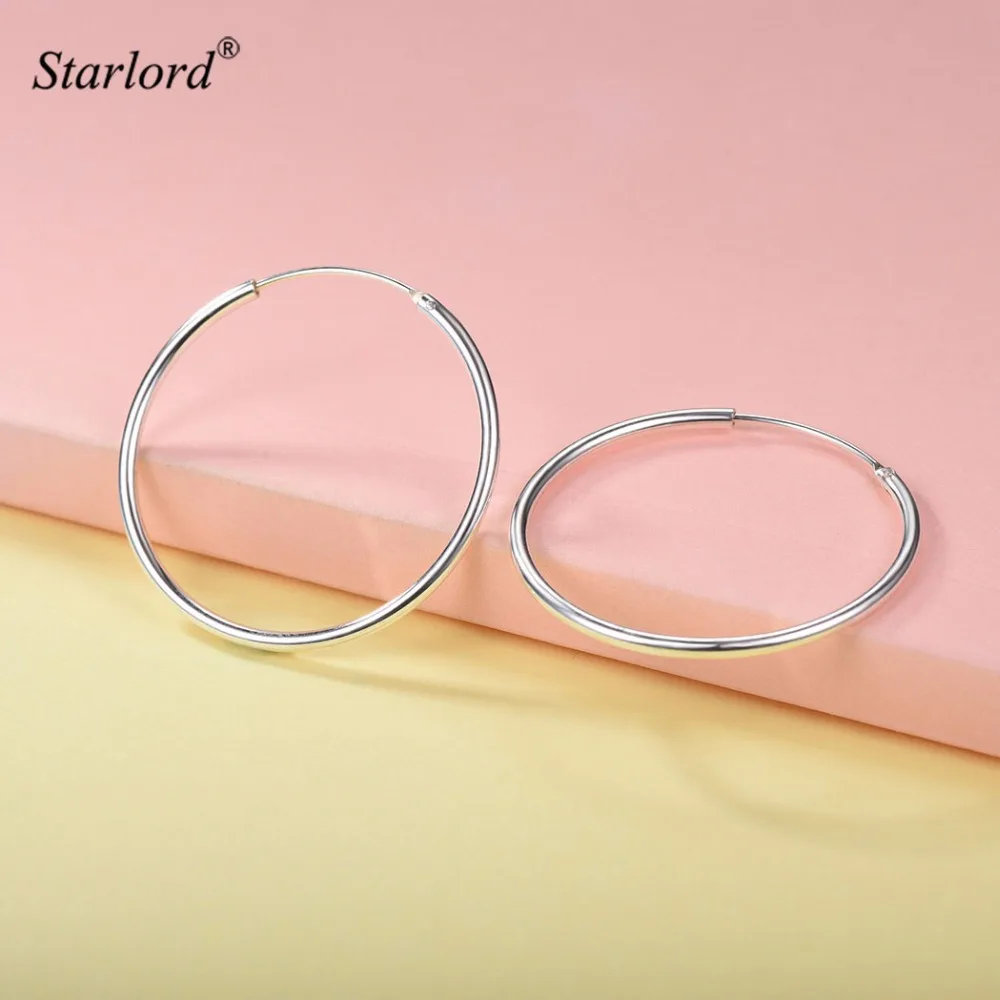 Женские серебряные серьги кольца E6130B простые украшения для ушей