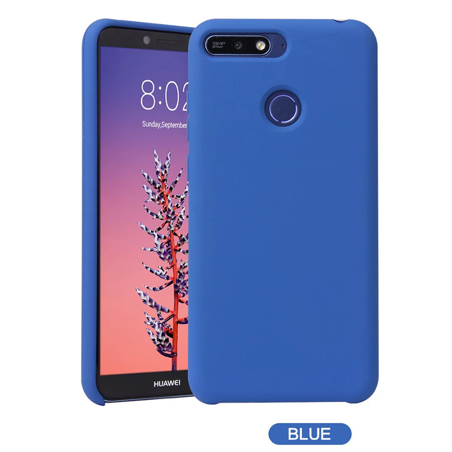 Мягкий официальный силиконовый чехол для huawei mate 20 P20 Pro Lite P Smart Y5 Y6 Y7 Prime Y9 Стильный силиконовый чехол из ТПУ - Цвет: Blue