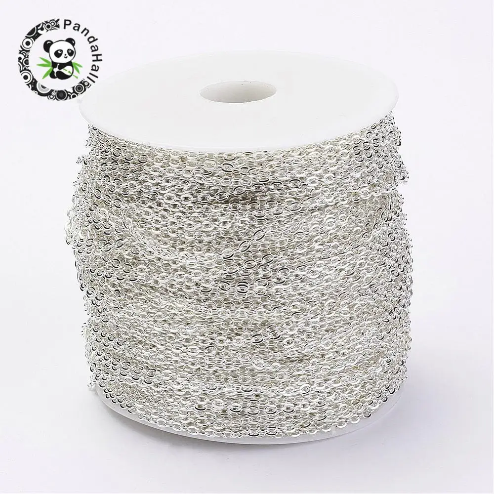 100 м/рулон железные крестовые цепи неспаянная овальная катушка в комплекте для