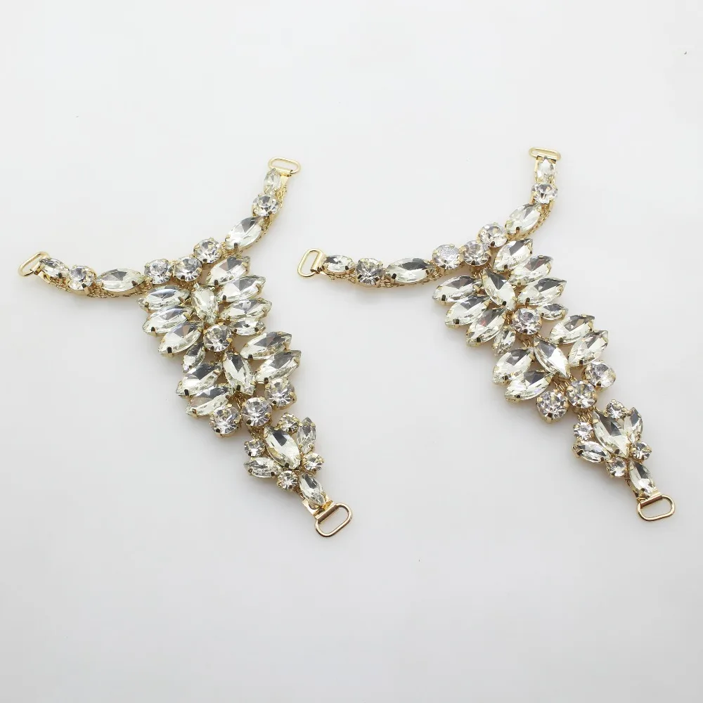 Очаровательная металлическая цепочка Стразы с прозрачными кристаллами 2 шт. 90*105