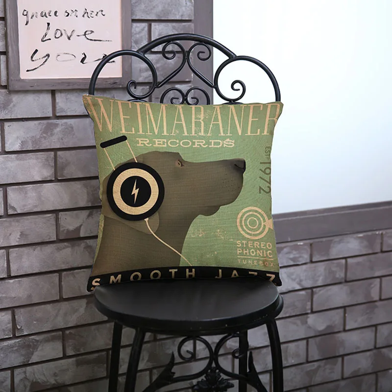 Современная мода собака печать хлопок белье короткие плюшевые талии подушки