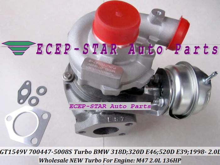 Турбокомпрессор GT1549V 700447 700447-5008S 700447-0008 11652248901 Для BMW 320D 520D E39 99-01 M47 2.0L 136HP бесплатная