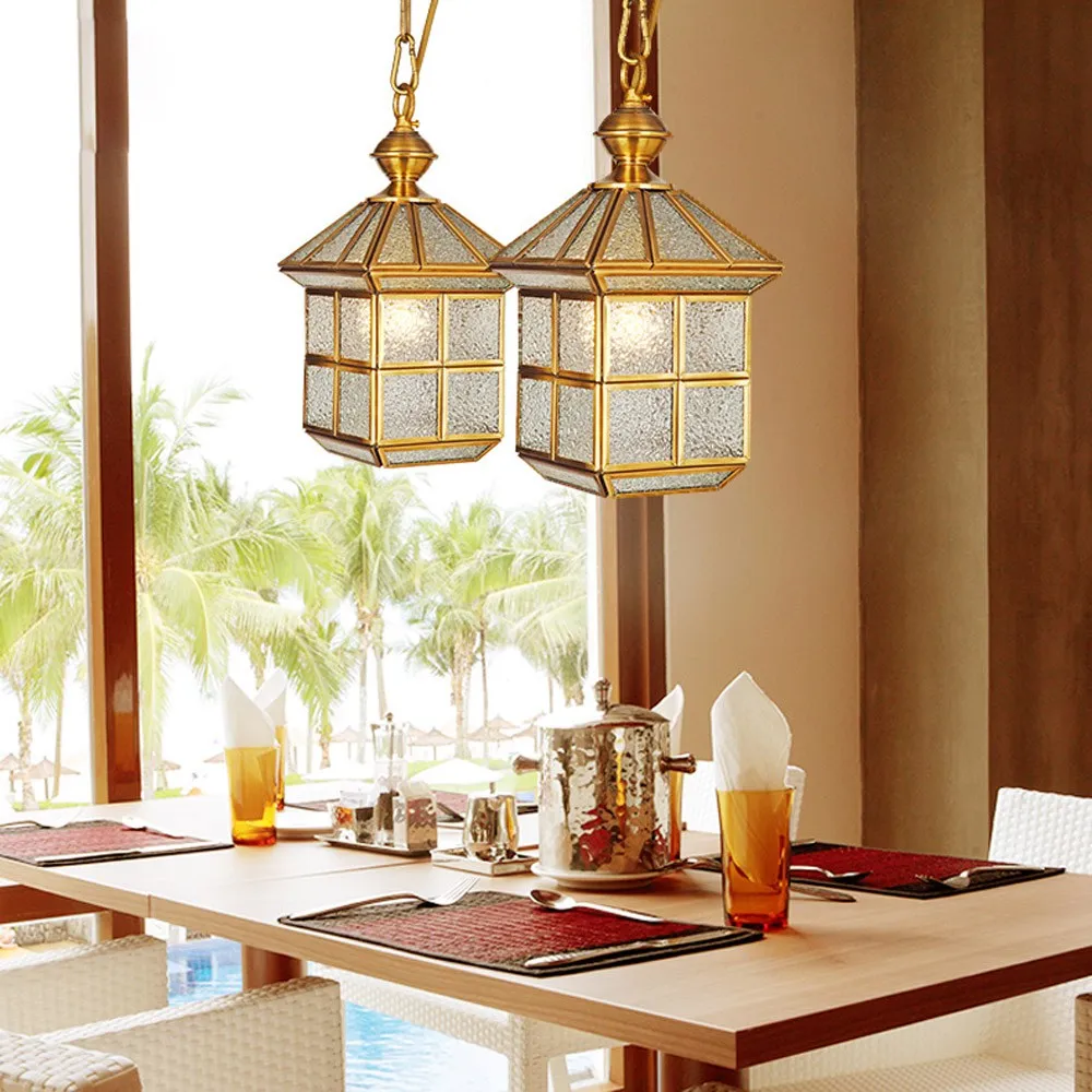 Медный Подвесной светильник для загородного дома коридора медная Подвесная