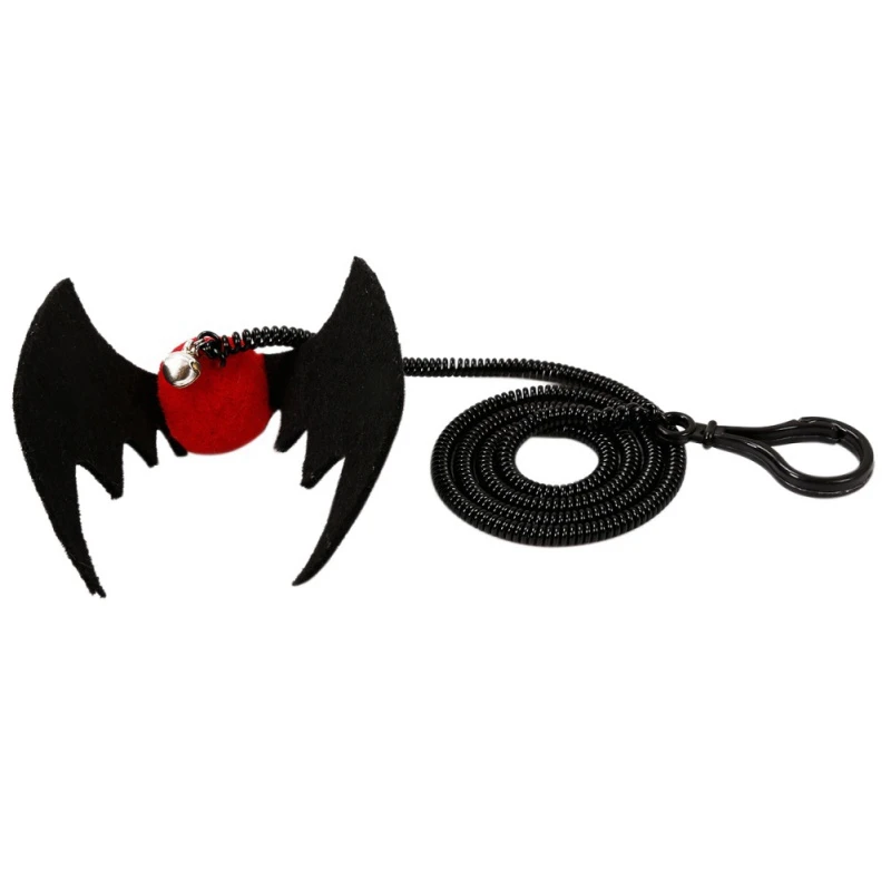 Bat Забавные игрушки для домашних кошек на Хэллоуин, игрушки для кошек с плюшевым мячом и колокольчиком, забавные пружины, канаты в форме летучей мыши, праздничные игрушки для кошек, собак - Цвет: Bat