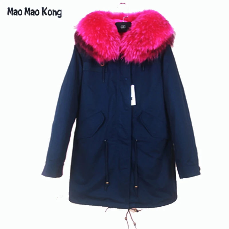 Новая Серая зимняя куртка размера плюс 2020 Женская парка с натуральным большим
