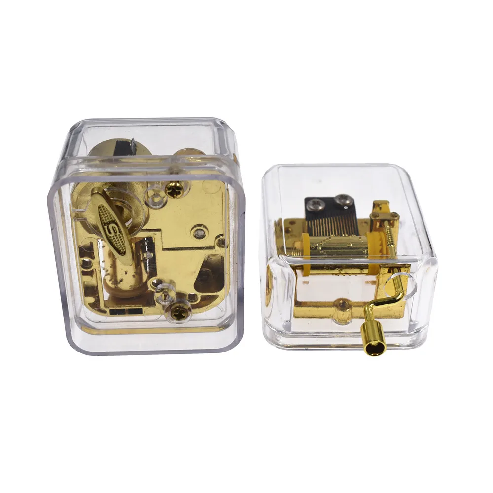 Акриловая пластиковая музыкальная шкатулка Laxury для пары с ручкой и пружиной