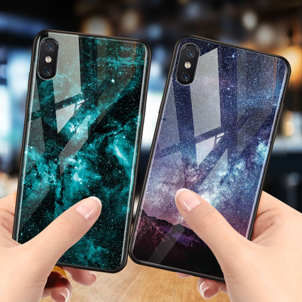 Чехол для телефона Hisomone Star Space iphone X Xs Max Xr милый чехол из закаленного стекла iPhone 7 8