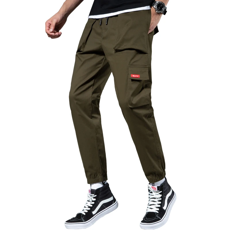 Новинка Мужские штаны-шаровары с боковыми карманами 2018 хип-хоп стиль