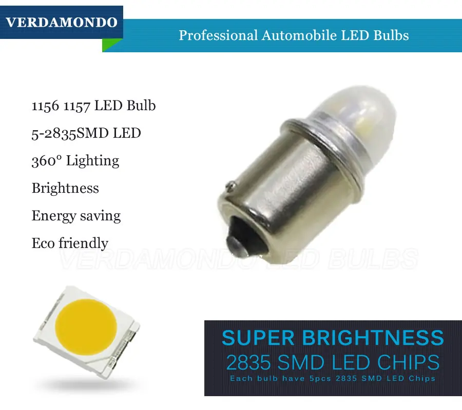 1 Pcs NEW S25 1156 BA15S P21W 1157 BAY15D P21/5W 2835 5 SMD LED White 12V DC Turn Signal Light Car Styling | Автомобили и