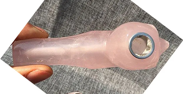 1PCS Natural pink rose Quartz Pipe smoking skull Carb Hole Crystal healing | Дом и сад