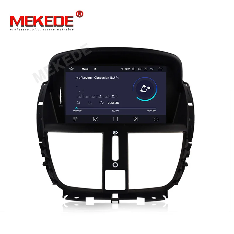 1din 8 ядерный 4G Android 9,0 автомобильный Радио dvd-плеер мультимедиа для peugeot 207 207CC 2007- авто аудио gps Камера просмотра wifi BT