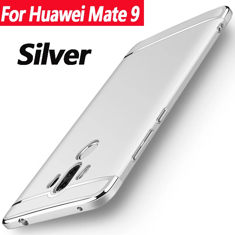 For Mate 9 Silver Для huawei Коврики 9 случай 3-в-1 гальванических чехол для huawei Коврики 9 крышка Fundas Carcasas полые жесткий Броня для Коврики 9 pro чехлы - Цвет: For Mate 9 Silver