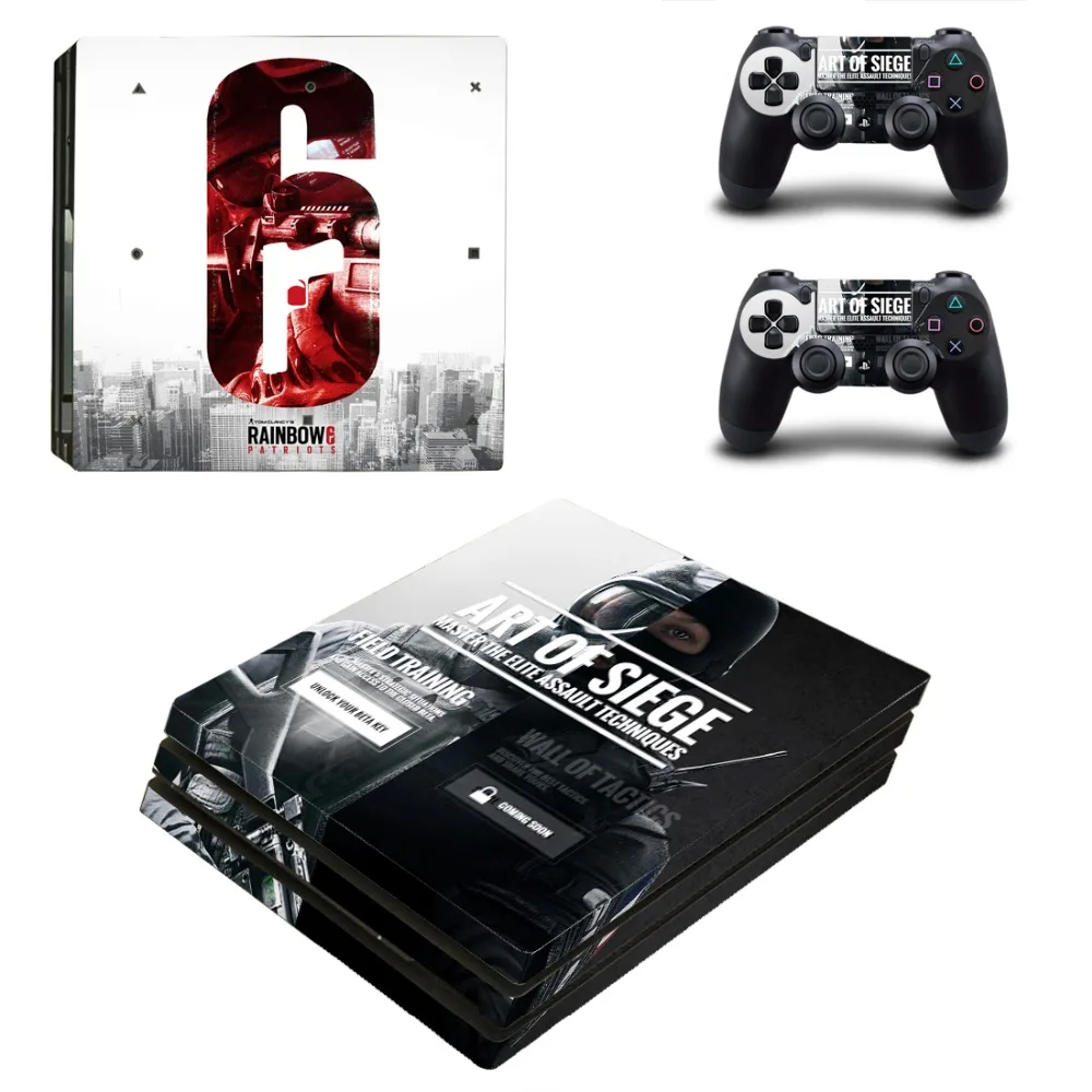 Виниловая наклейка Rainbow Six Siege PS4 Pro на кожу для консоли Playstation 4 и 2 контроллеров |